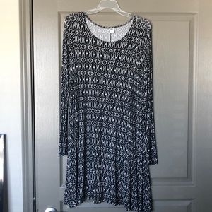 Long sleeve swing dress